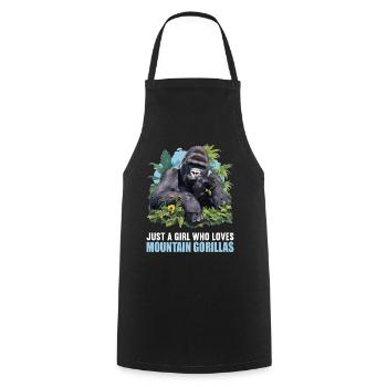 Gorilles de montagne Gorille de montagne - Tablier de cuisine - noir - Devant - AI Model Male 185 dark (185cm)