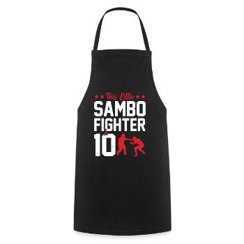 Kids Sambo Fighter - This little Sambo fighter is - Cooking Apron - black - Front - AI Model Male 185 dark (185cm)