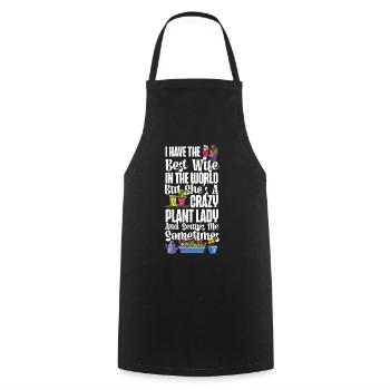 Amoureux des plantes Jardinage Femme Mari - Tablier de cuisine - noir - Devant - AI Model Male 185 dark (185cm)