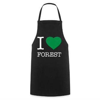 J’ADORE LA FORÊT - Tablier de cuisine - noir - Devant - AI Model Male 185 dark (185cm)