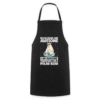 Polar Bears Are Awesome Marine Mammals Bear - Cooking Apron - black - Front - AI Model Male 185 dark (185cm)