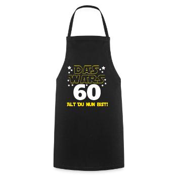 60e anniversaire, 60 ans tu as maintenant - Tablier de cuisine - noir - Devant - AI Model Male 185 dark (185cm)