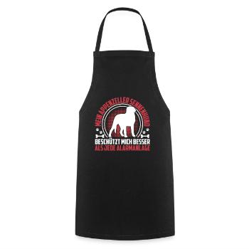 Mountain Dog protects me Appenzeller Mountain Dog - Cooking Apron - black - Front - AI Model Male 185 dark (185cm)