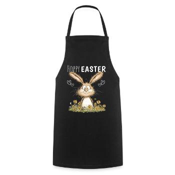 Hoppy Easter Osterhase Ostermotiv Ostern Hase - Kochschürze - Schwarz - Vorne - AI Model Male 185 dark (185cm)