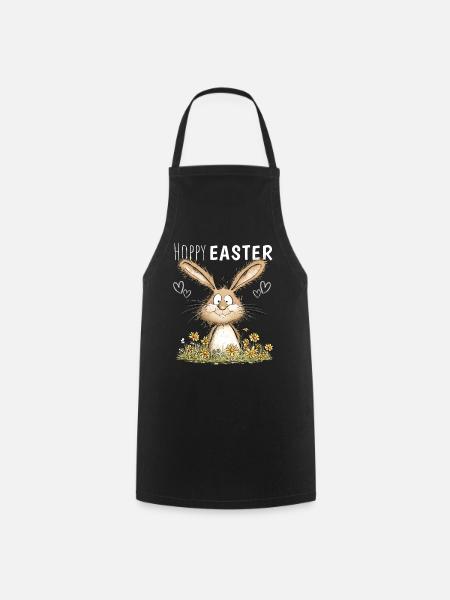 Hoppy Easter Osterhase Ostermotiv Ostern Hase - Kochschürze - Schwarz