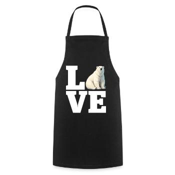 Love Funny Polar Bear White Marine Mammal Arctic - Cooking Apron - black - Front - AI Model Male 185 dark (185cm)
