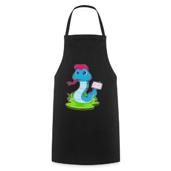 Snake Letter - Cooking Apron - black - Front - AI Model Male 185 dark (185cm)