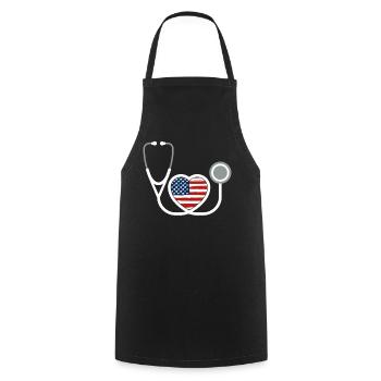 Correctional Nurse USA Flag Jail Nursing - Cooking Apron - black - Front - AI Model Male 185 dark (185cm)