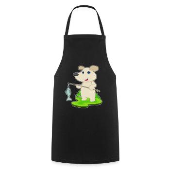 Pêche au poisson Dog Angler - Tablier de cuisine - noir - Devant - AI Model Male 185 dark (185cm)