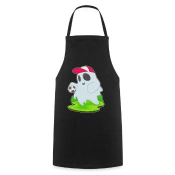 Fantôme Halloween Football - Tablier de cuisine - noir - Devant - AI Model Male 185 dark (185cm)