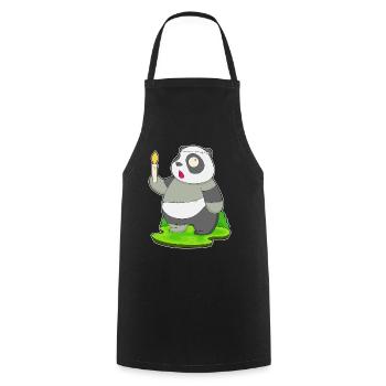 Panda Halloween Zombie - Cooking Apron - black - Front - AI Model Male 185 dark (185cm)