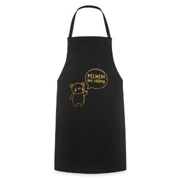Pelmeni rufen süßer Bär Gold Geschenk - Kochschürze - Schwarz - Vorne - AI Model Male 185 dark (185cm)