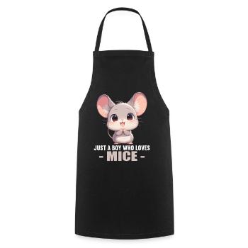Mice Mouse - Cooking Apron - black - Front - AI Model Male 185 dark (185cm)