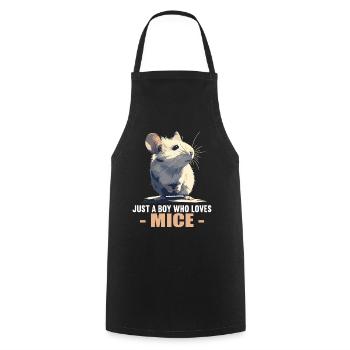Mice Mouse - Cooking Apron - black - Front - AI Model Male 185 dark (185cm)