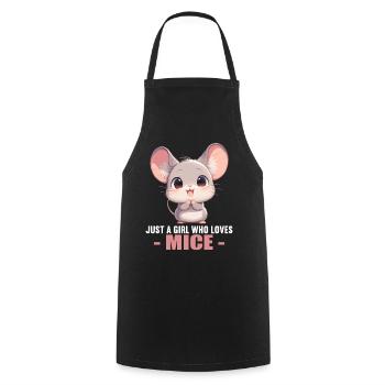 Mice Mouse - Cooking Apron - black - Front - AI Model Male 185 dark (185cm)