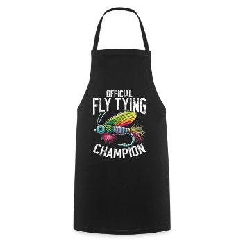 Fly Tying Fly Tying Fly Fishing Fly Fishing - Cooking Apron - black - Front - AI Model Male 185 dark (185cm)