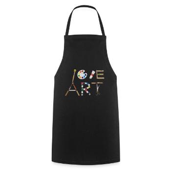 Ich Liebe Kunst Kreatives Werkzeug Motiv - Kochschürze - Schwarz - Vorne - AI Model Male 185 dark (185cm)