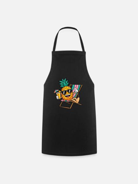 Ananas Sommer - Kochschürze - Schwarz
