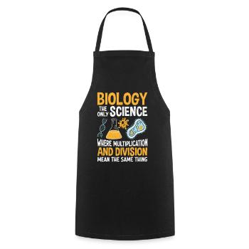 La biologie est la seule science drôle de la vie de biologiste - Tablier de cuisine - noir - Devant - AI Model Male 185 dark (185cm)