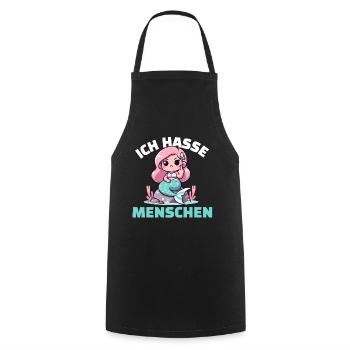 Cheeky mermaid with a cynical message - Cooking Apron - black - Front - AI Model Male 185 dark (185cm)