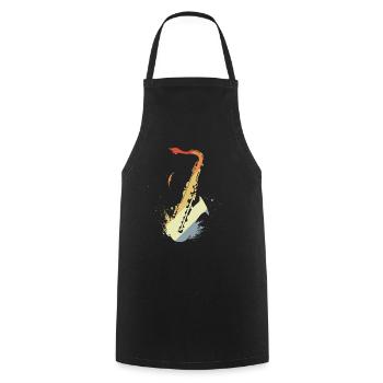 Saxophone Vintage Look - Cooking Apron - black - Front - AI Model Male 185 dark (185cm)