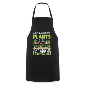Plant Lover Gardening A Day - Cooking Apron - black - Front - AI Model Male 185 dark (185cm)