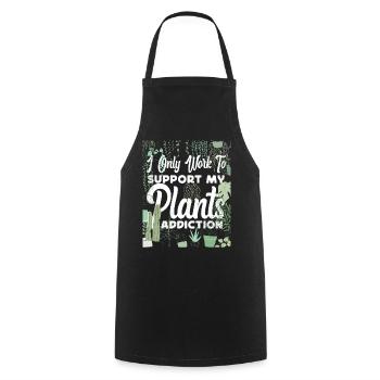 Plant Lover Gardening I Only Work - Cooking Apron - black - Front - AI Model Male 185 dark (185cm)