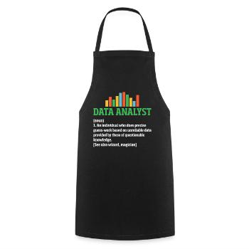 Data Analyst Lustige Definition Tabellenkalkulation Daten - Kochschürze - Schwarz - Vorne - AI Model Male 185 dark (185cm)