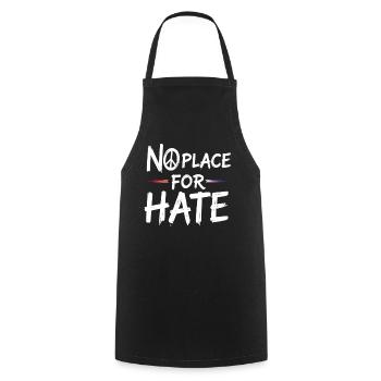 No Place for Hate Friedensbotschaft gegen Hass - Kochschürze - Schwarz - Vorne - AI Model Male 185 dark (185cm)
