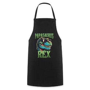 Papasaurus Rex T Rex Dinosaur Father's Day Gift - Cooking Apron - black - Front - AI Model Male 185 dark (185cm)