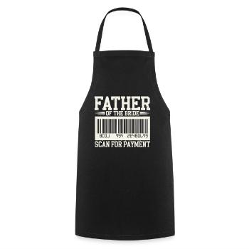 Father of the Bride Scan for Payment Wedding - Cooking Apron - black - Front - AI Model Male 185 dark (185cm)