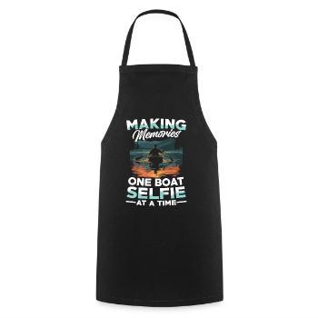 Creating memories: A boat selfie after the - Cooking Apron - black - Front - AI Model Male 185 dark (185cm)