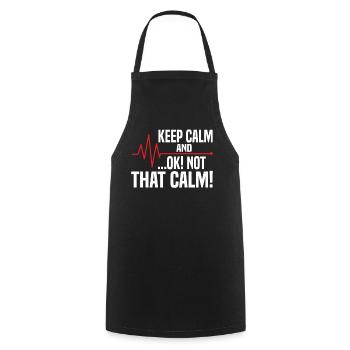 Restez calme Ok Pas que calme ECG médical drôle - Tablier de cuisine - noir - Devant - AI Model Male 185 dark (185cm)