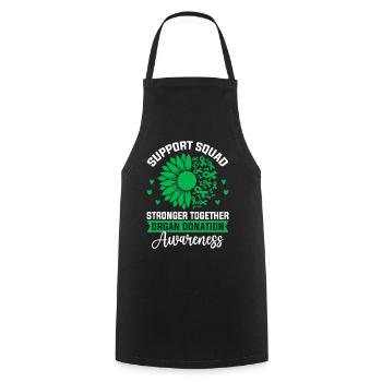 L’escouade de soutien Plus forts ensemble Ruban vert - Tablier de cuisine - noir - Devant - AI Model Male 185 dark (185cm)