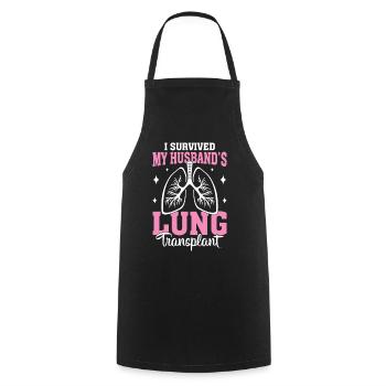 I Survived My Husbands Lung Transplant Funny Lung - Cooking Apron - black - Front - AI Model Male 185 dark (185cm)