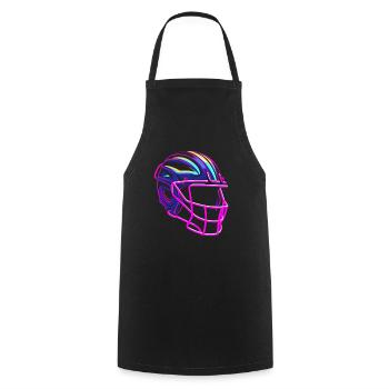 Casque de crosse Synthwave - Tablier de cuisine - noir - Devant - AI Model Male 185 dark (185cm)