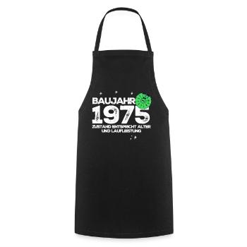 Year of construction 1975 - Cooking Apron - black - Front - AI Model Male 185 dark (185cm)