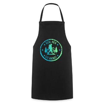 De vrais hommes font de la randonnée - Aventure Randonnée Montagne - Tablier de cuisine - noir - Devant - AI Model Male 185 dark (185cm)