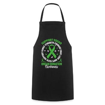 Support Squad Organ Donation Green Ribbon Kidney - Cooking Apron - black - Front - AI Model Male 185 dark (185cm)