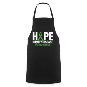 Hope Kidney Disease Green Ribbon Kidney Cancer - Cooking Apron - black - Front - AI Model Male 185 dark (185cm)