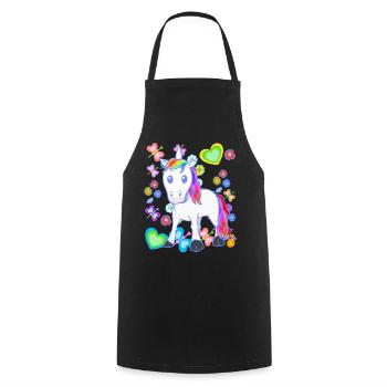 Licorne Licornes Enfants Enfant Cheval Chevaux - Tablier de cuisine - noir - Devant - AI Model Male 185 dark (185cm)