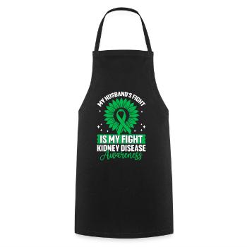 Le combat de mon mari est mon combat Green Ribbon Kidney - Tablier de cuisine - noir - Devant - AI Model Male 185 dark (185cm)