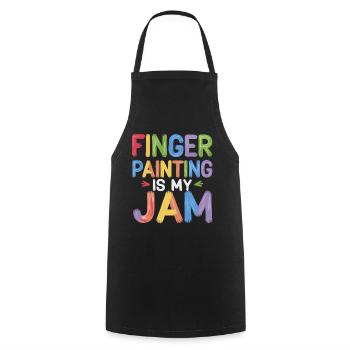 Finger Malerei Ist Mein Ding Farbenfrohes Finger - Kochschürze - Schwarz - Vorne - AI Model Male 185 dark (185cm)