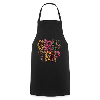 Girls' outing with animal print for the perfect - Cooking Apron - black - Front - AI Model Male 185 dark (185cm)