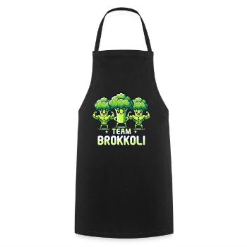 Brokkoli, Vegetarier, Gemüse, Vegan, Team Brokkoli - Kochschürze - Schwarz - Vorne - AI Model Male 185 dark (185cm)