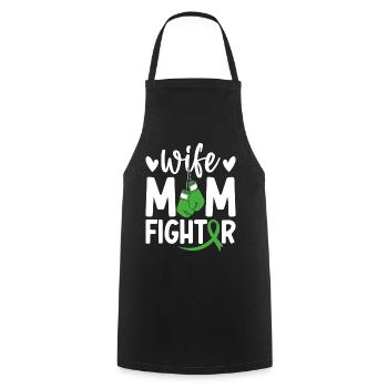 Wife Mom Fighter Green Ribbon Kidney Cancer - Cooking Apron - black - Front - AI Model Male 185 dark (185cm)