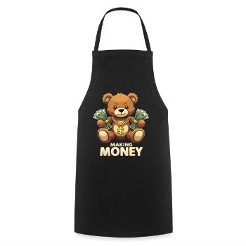 Making Money Money Bear Hustler Successful - Cooking Apron - black - Front - AI Model Male 185 dark (185cm)