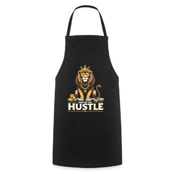 Hustle King – Lion Lion Winners & Movers & Shakers - Cooking Apron - black - Front - AI Model Male 185 dark (185cm)