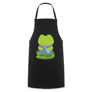 Frosch Zahnbürste - Kochschürze - Schwarz - Vorne - AI Model Male 185 dark (185cm)