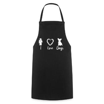 I Love Dogs - Cooking Apron - black - Front - AI Model Male 185 dark (185cm)